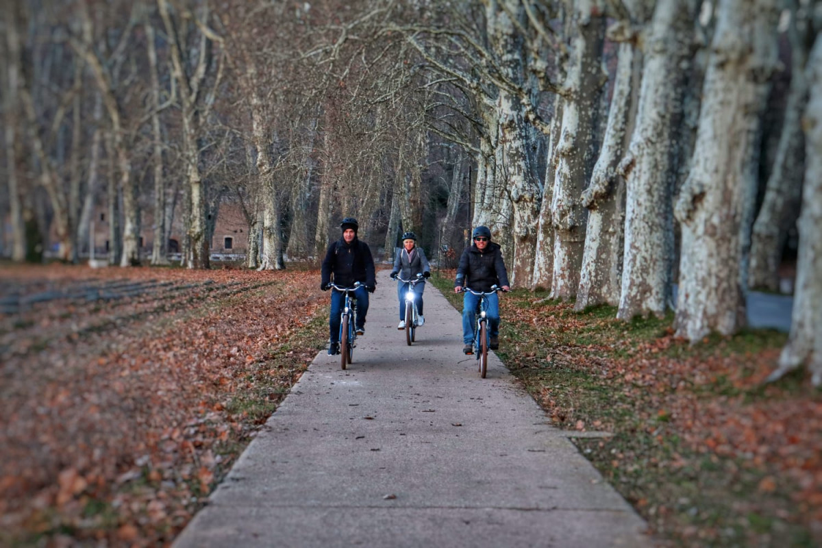 Balade à vélo électrique : apéritif improvisé dans un paysage provençal