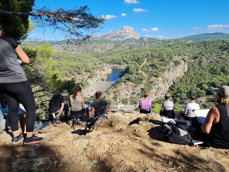 Pratique artistique en plein air à la manière de Cezanne